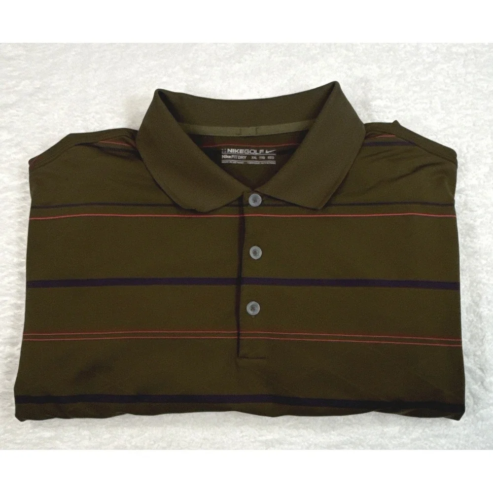Nike Golf Dri-FIT Mens XXL Texas Star Golf Course Dark Olive Green Polo Shirt